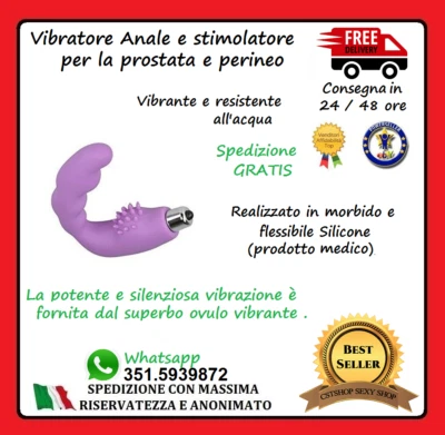 Miglior Stimolatore Prostata Perineo Vibratore Anale Dildo ANALLERGICO Maschile - Bild 1 von 4