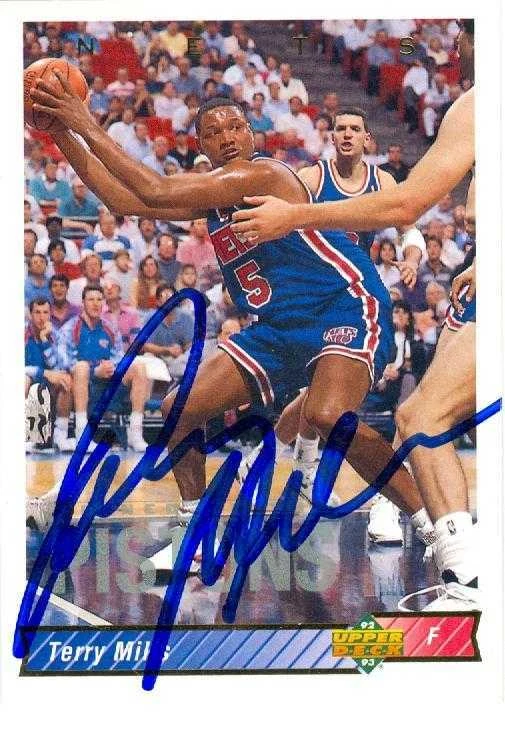Terry Mills autographed Basketball Card (New Jersey Nets) 1992 Upper Deck #292 - Image 1 of 1