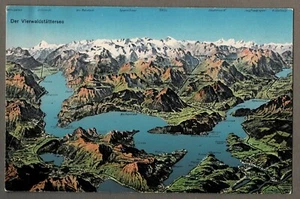 Farb-AK DER VIERWALDSTÄTTERSEE / PANORAMA, ungelaufen, um 1910 - Picture 1 of 2