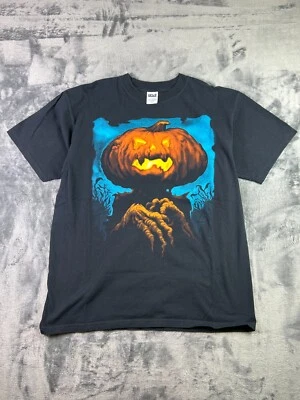 复古 90 年代 Jack Pumpkin Monster T 恤 Anvil L 黑色恐怖图案 T 恤 — 第 1/4 张图片