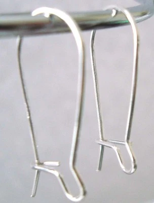 10x 22mm 925 Brillante Plata Esterlina Riñón Pendiente Alambre Oreja Alambre Hecho EE. UU. E71 Foto 1 de 2