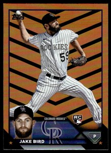 2023 Topps Update Orange & Black Foil #US162 Jake Bird RC Colorado Rockies