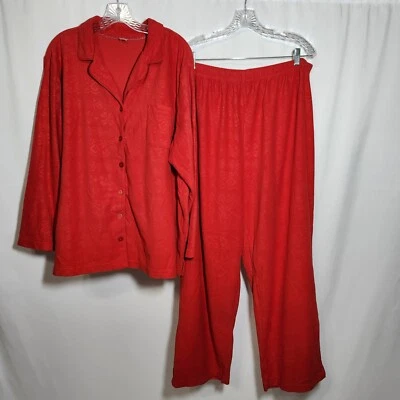 Victoria's Secret PINK Size 3X Red Lightly Patterned Pajama Set Comfy Christmas - Image 1 of 4