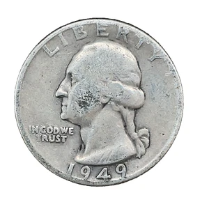 1949 D Washington Quarter, 25C 90% Silver Coin U.S #2 - Picture 1 of 4