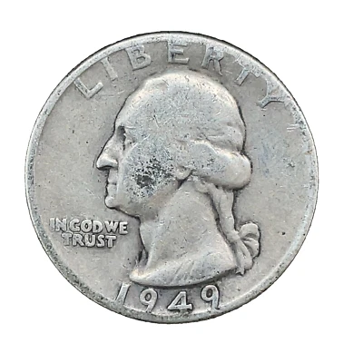 1949 D Washington Quarter, 25C 90% Silver Coin U.S #2 - Image 1 of 4