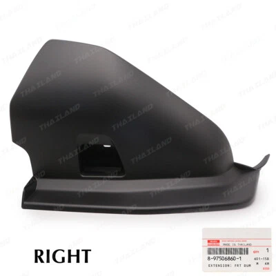 Fits Isuzu MU-X Mux 2WD 4WD 2021 22 Right Extension Front Bumper Mud Guard - Image 1 of 4