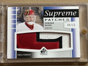 Dominik Hasek 2013-14 SP Game Used Edition Supreme Patches 3-Color GU Patch 4/12 - Picture 1 of 2