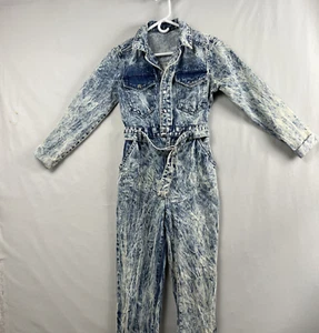 Nasty Gal Denim Jumpsuit Womens Size 2 Long Sleeve Romper Snap Up Stonewash - Picture 1 of 18