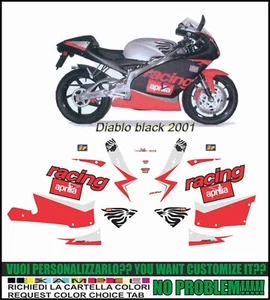 RS 125 2001 DIABLO BLACK AUFKLEBER KOMPATIBLES KIT - Bild 1 von 1
