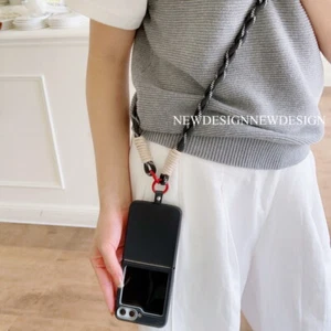 Umhängetasche Halskette Schlüsselband weich für Samsung Z Flip6 Flip5 4 3 Handy Hülle Cover - Bild 1 von 15