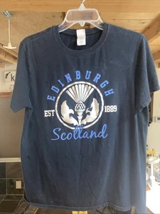Edinburgh Scotland T-shirt Size Medium Dark Blue - Picture 1 of 6