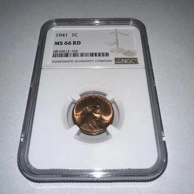 1941 Lincoln Wheat Cent MS 66 RD NGC Penny Uncirculated Coin - Image 1 of 2