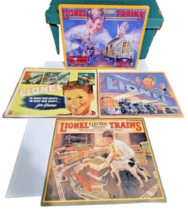 Konvolut 4 Lionel Electric Train Blechschilder Vintage (Reproduktion) Wanddeko - Bild 1 von 24