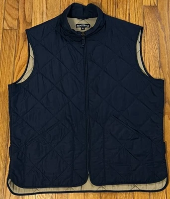 Chaleco J Crew Mercantile Azul Marino Acolchado Cremallera Tostado Forrado Hombre’s Grande Foto 1 de 4