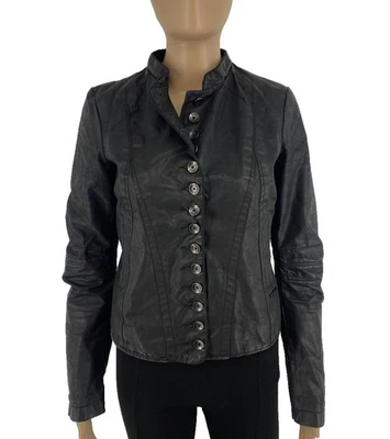 GUESS Chaqueta De Motociclista Para Mujer Negra 100% Algodón Talla XS - Imagen 1 de 4