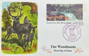 Pugh UX133 Postal Card The Woodlands Deer Red Barrel Cancel - Picture 1 of 1