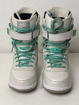 Nike Zoom Force 1 Snowboard Boots Womens Size 6 US White Azure-Matte Silver USED - Image 1 of 4