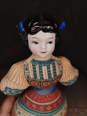 Vintage 1981 Avon American Heritage Asian Glazed Ceramic Head Cloth 11" Doll - Image 1 of 4