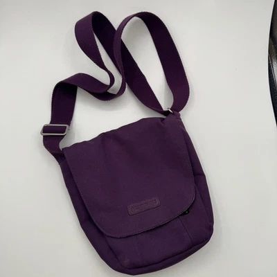 Bolsa carteiro Timbuk2 de lona roxa alça ajustável compacta tiracolo - Imagem 1 de 4