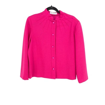 Chaqueta Blazer Mujer Vintage Años 80 Grande Rosa Escote Festoneado Abotonada  Foto 1 de 4