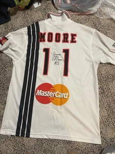 Vintage 1999 DC United Jersey Adidas Game Worn 90s White L Soccer #11 Moore - Picture 1 of 5
