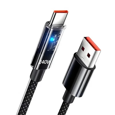 240w Super Fast USB Type-C Charging Cable Braid Phone Charger Lead 1m 1,5m 2m - Image 1 of 4