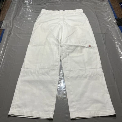 Vintage Y2k Dickies Double Knee Work Pants White Mens 36x32 - Image 1 of 4
