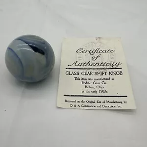 Vintage blau-weiß Swirl Glas Schaltknauf Rat Rod - Bild 1 von 9
