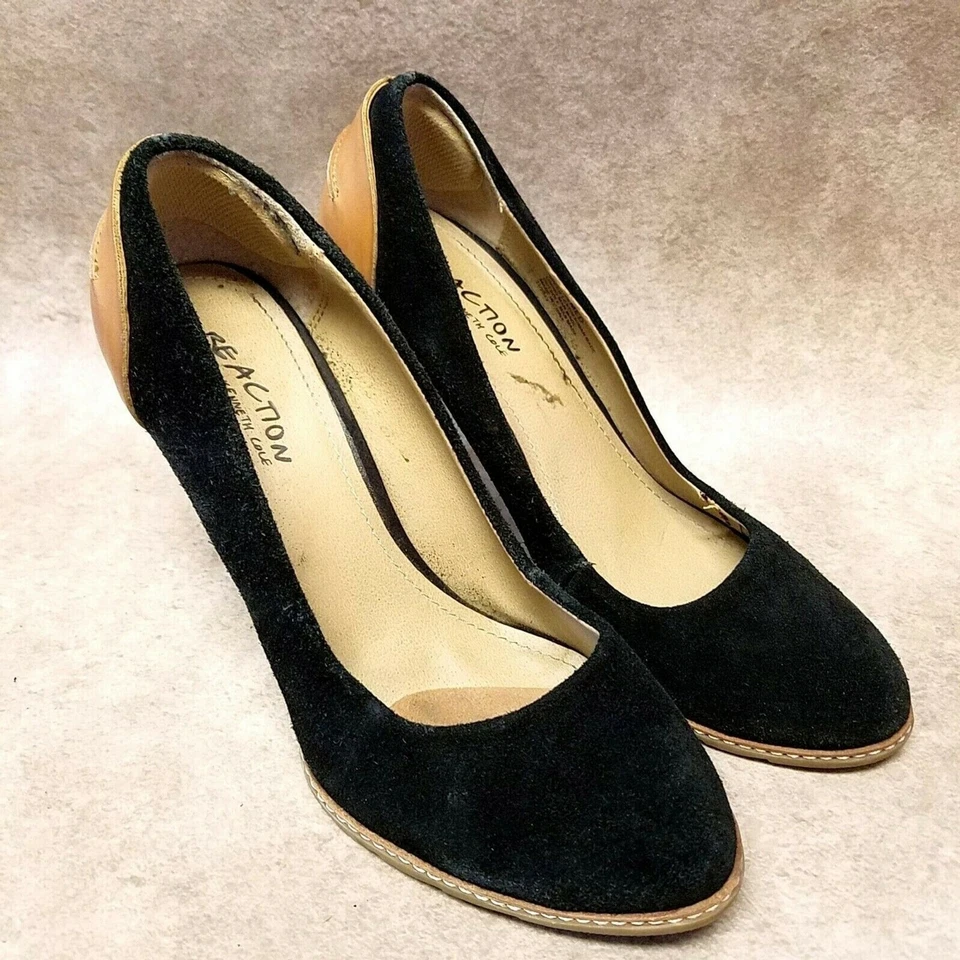 Zapatos de tacón Kenneth Cole Reaction para mujer talla 7,5 negros sin cordones de 4" Foto 1 de 4