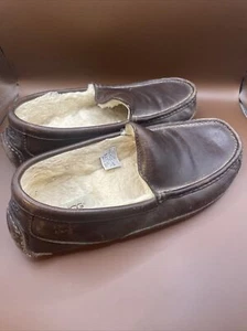 UGG MOKASSIN ASCOT BRAUNE LEDERSCHUHE HALBSCHUH HERREN GRÖSSE 9 - Bild 1 von 4