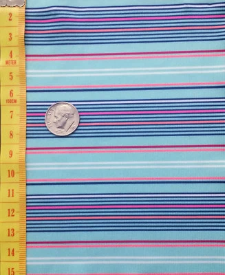 ELASTANO 4 VÍAS SPANDEX ELÁSTICO TRAJE DE BAÑO VESTIDO TELA RETRO FINO RAYAS 58"W Foto 1 de 4