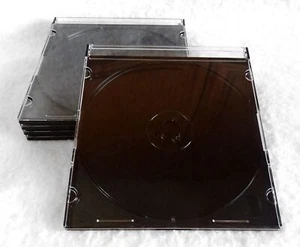Nuevo Lote de 5 Estuches Delgados para Joyas Parte Superior Transparente Espalda Negra Plástico Duro HP Nunca Usados - Imagen 1 de 2