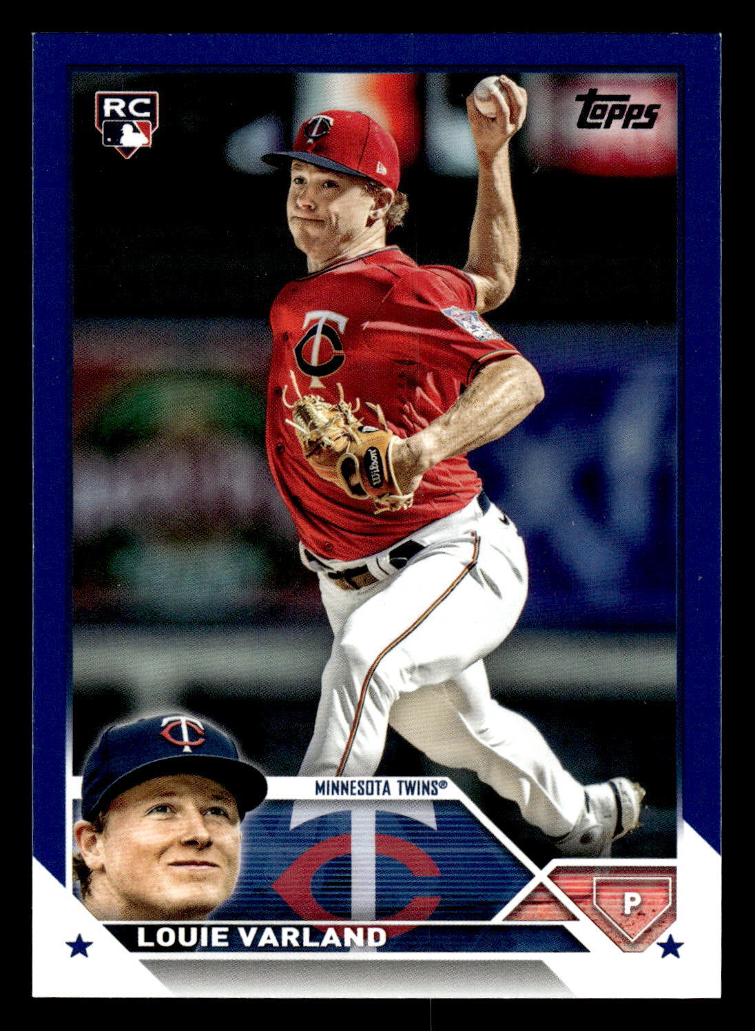2023 Topps #441 Louie Varland Royal Blue Border RC Minnesota Twins