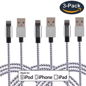 3X Charging Cable Fast Charger for iPhone 8 SE XS 11 12 13 14 Pro Max Data Cord - Picture 1 of 18