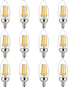 Sunlite LED B11 Torpedo Tip Chandelier Light Bulb, 8.8 Watts Dimmable, 12-Pack - Picture 1 of 1
