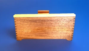 Vintage Artisan Mixed Wood Jewelry with Removable Tray and Lid - Picture 1 of 11