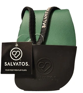 Sandalias plegables Salvatos en negro/verde talla pequeña 6 - 6,5 EE. UU. fáciles de usar - Imagen 1 de 8