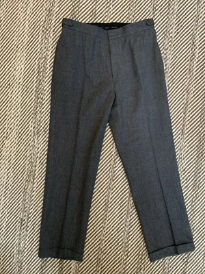 Pantalones de vestir DKNY para hombre gris lana frente plano pantalones talla: 34 Foto 1 de 4