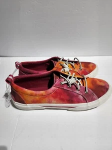 New Sperry Women's STS86886 Pier Wave LTT Tie dye Shoes Pink/Red/Orange Size 10 - Picture 1 of 9