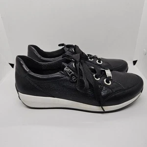ara HighSoft Ollie schwarze Leder Reißverschluss Sneaker Gr. US 8,5 oder UK 6 - Bild 1 von 12