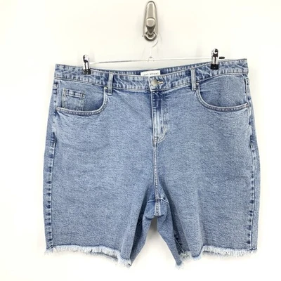 Pantalones Cortos Lane Bryant Mujer Talla 18 Lavado Ligero Jean Boyfriend Bermudas Flex Magic Foto 1 de 4
