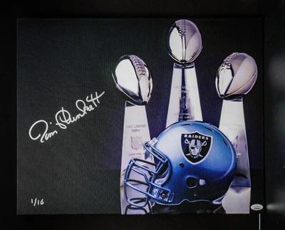 Jim Plunkett Autographed Canvas Limited 1/16 16x20 JSA WIT828788 - Image 1 of 4