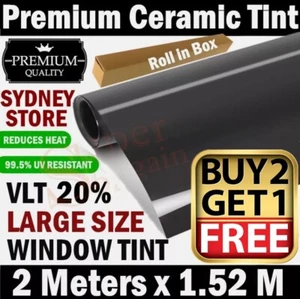Large Size Premium Nano Ceramic 20% VLT Car Window Tint Film Home Window Tinting - Picture 1 of 8