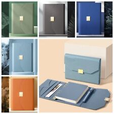 A5 A6 Notebook Cover Metal Color 6 Ring Binder PU Clip-on Notebook Leather AU