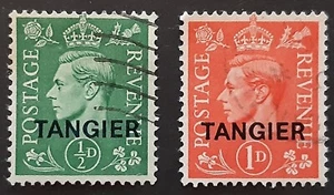 Tangier KGVI 1944 SG251-2 ½d pale green and 1d pale scarlet overprinted, VGU - Picture 1 of 1