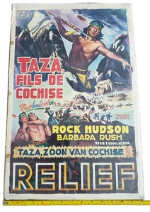 *RARE* Taza Son of Cochise - Rock Hudson - Original Poster Belgium 1954 22x14 - Picture 1 of 8