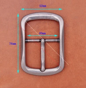 Casual Big Sturdy Silver Center Bar Belt Pin Buckle Replacement Fit 40mm Strap - Picture 1 of 8