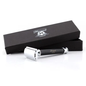 Deep Black Long Handle Double Edge Safety Shaving Razor for Men - Perfect Gift - Picture 1 of 4
