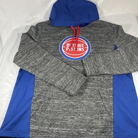 Detroit Pistons mens Fanatics Gray Long Sleeve Sweater Hoodie Size XL Nba Cover