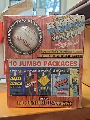 Bola autografiada por Ryan Klesko con certificado de autenticidad más 10 paquetes jumbo Bowman Finest Ultra Foto 1 de 4